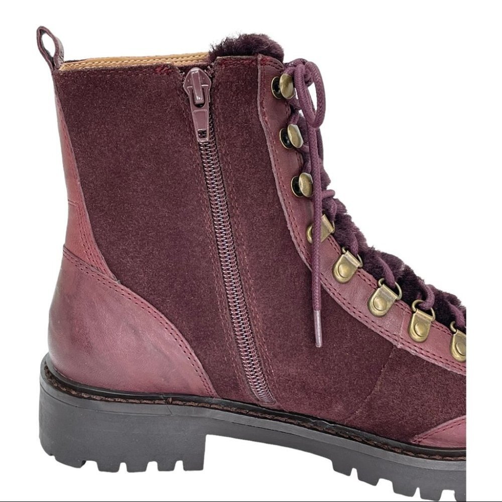 Lucky Brand Ilianna Raisin Leather Womens Ankle Boots Size 6.5M - Picture 8 of 15